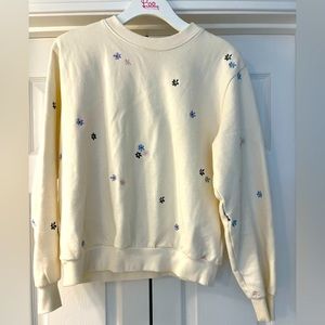 Grey State embroidered bouquet sweatshirt
